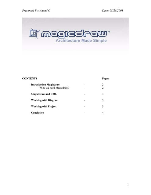 MDA Architecture - UML modeling Presentation