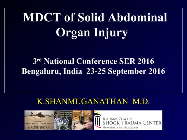 Mdct of solid organ injury   india 2014