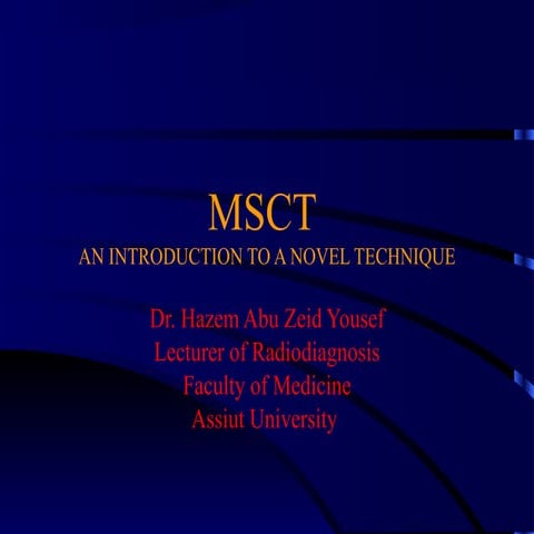 MDCT AN INTRODUCTION TO CLINICAL APPLICATIONS