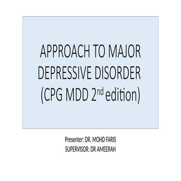 Major depressive disorder | PPTX