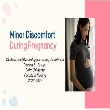 Minor Discomforts during pregnancy
