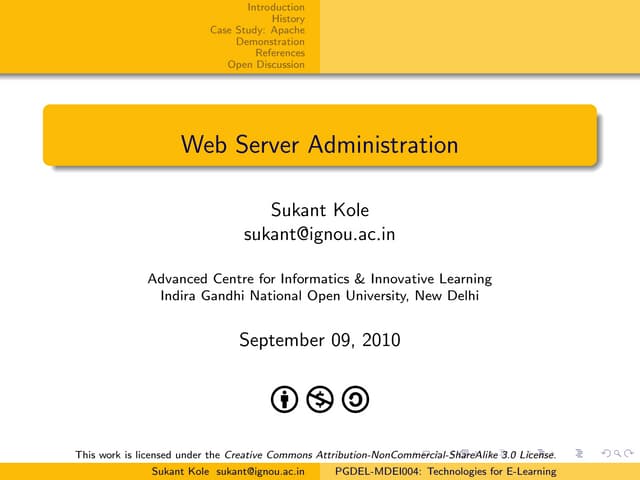 Webserver Administration: Apache as a case study
