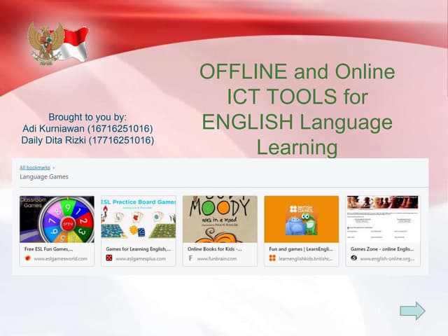 Mdelt online and offline ict tools to learn english