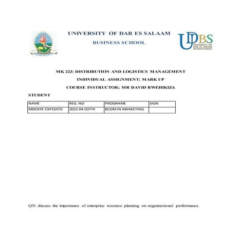 DISTRIBUTION AND LOGISTICS
