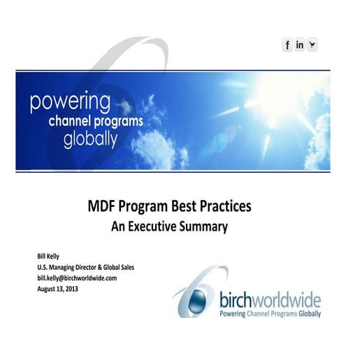 MDF Best Practices - An Executive Review