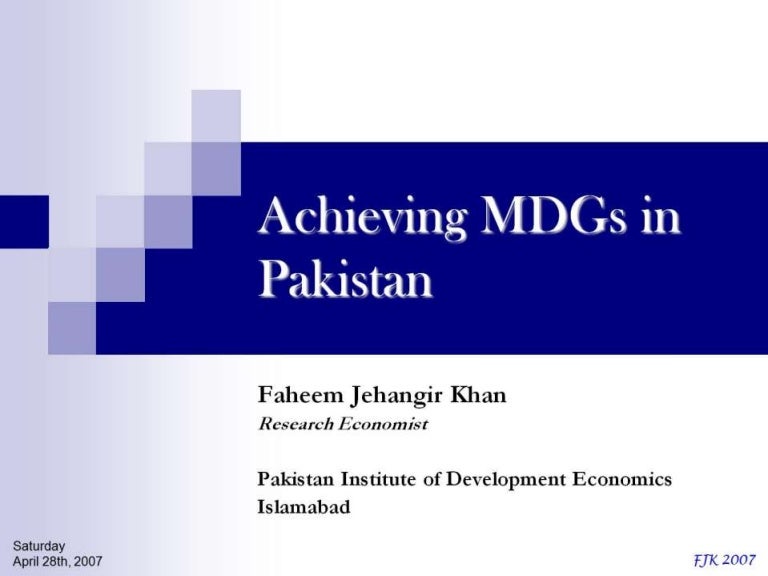 Achieving Mdgs In Pakistan - 