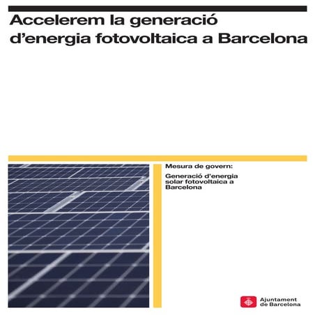 Mesura de govern: Generació d’energia solar fotovoltaica a Barcelona.