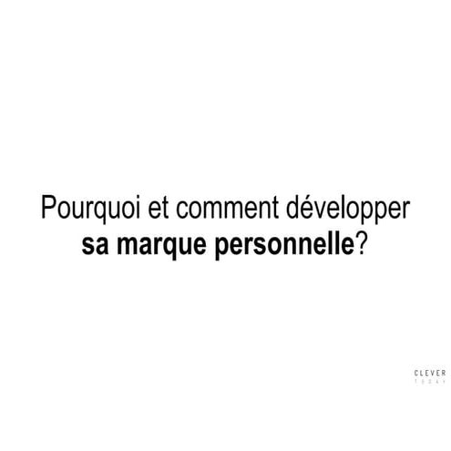Développer sa marque personnelle