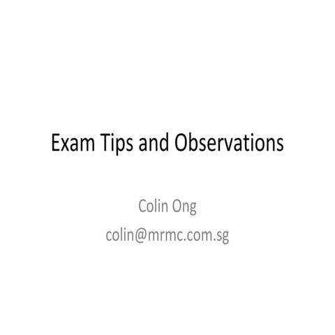 Examination Tips