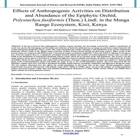Effects of Anthropogenic Activities on Distribution and Abundance of the Epip...