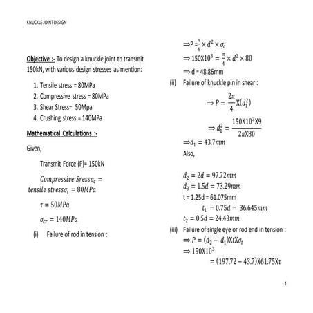 The Knuckle Joint Assembly