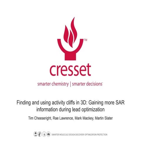 Finding and using activity cliffs in 3D: Gaining more SAR information during ...