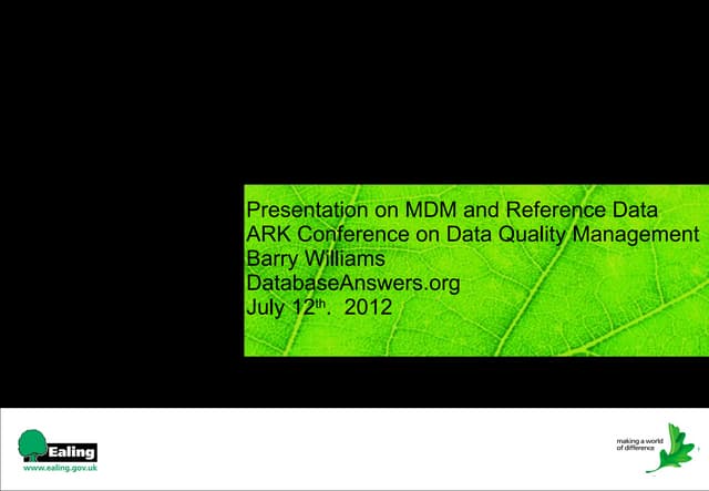 MDM and Reference Data
