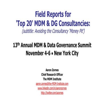 MDM, Data Governance, RDM Solution Providers 'that matter'    analyst field r...