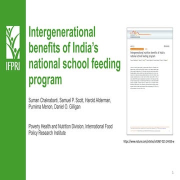 Intergenerational benefits of India’s national school feeding program