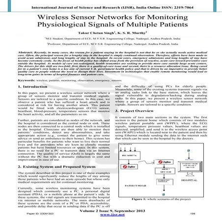 Wireless Sensor Networks for Monitoring Physiological Signals of Multiple Pat...