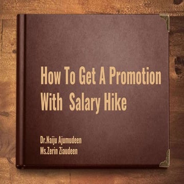 How to get promotion with salary hike 