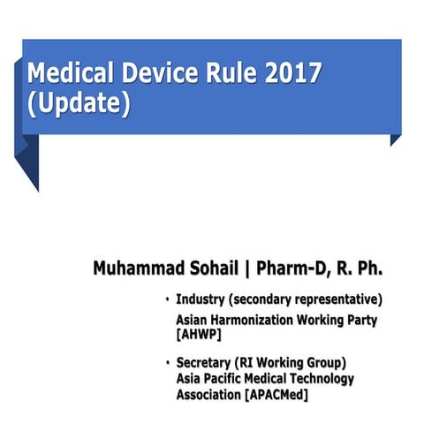Medical Device Rules 2017 (update)