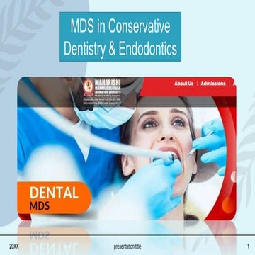 MDS in Conservative Dentistry & Endodontics
