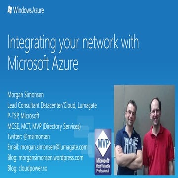 Integrating your network with windows azure