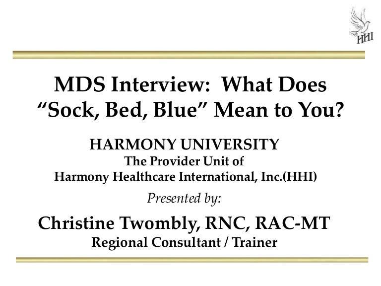 MDS Interviews What Does "Sock,Bed,Blue" Mean to You?