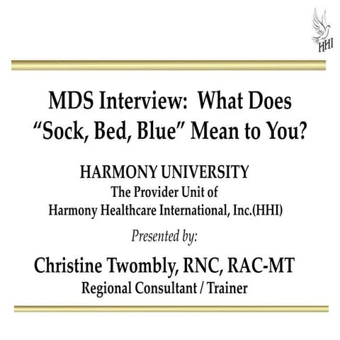 MDS Interviews: What Does "Sock,Bed,Blue" Mean to You?