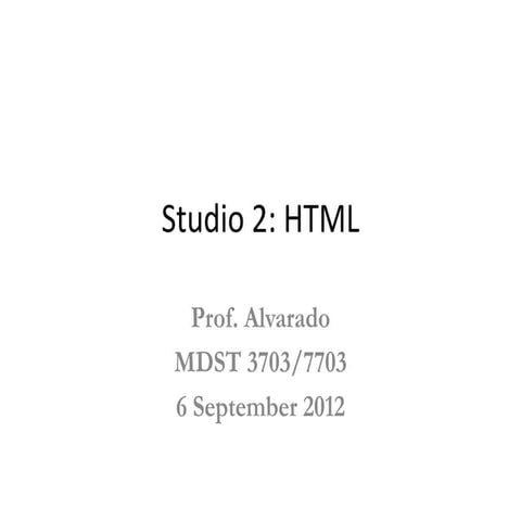 UVA MDST 3703 HTML 2012-09-06