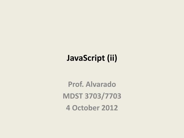 UVA MDST 3703 JavaScript (ii) 2012-10-04
