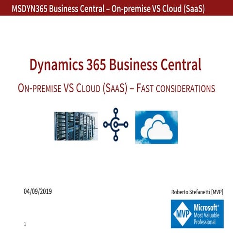 MSDYN365 Business Central On-premise Vs Cloud SaaS