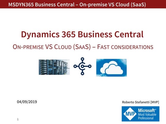 Implementing Microsoft Dynamics 356 Business Central On-Premise | PPTX
