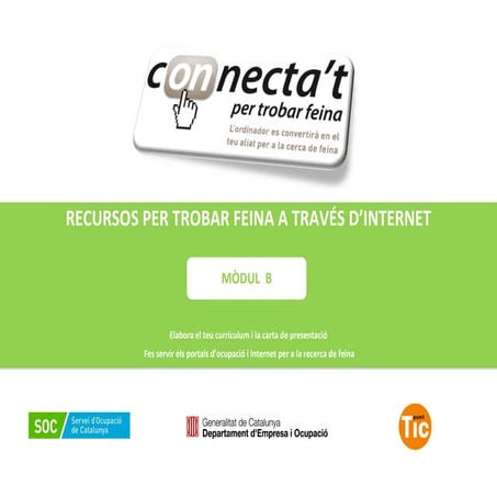 Mòdul b recursos per trobar feina a través d’internet