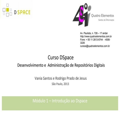 Módulo 01 Introdução ao DSpace