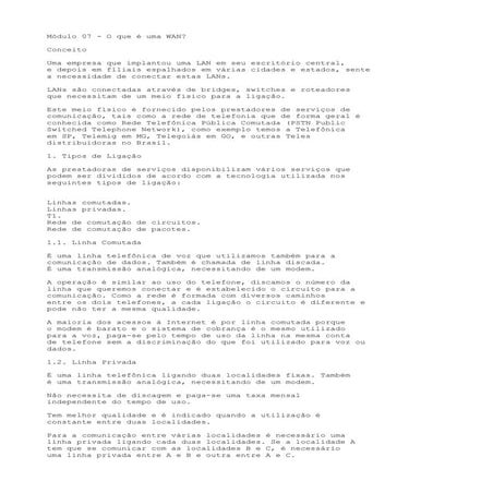 Módulo 07   o que é uma wan