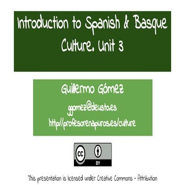 Introduction to the Spanish & Basque Culture 3: "From dictatorship to democra...