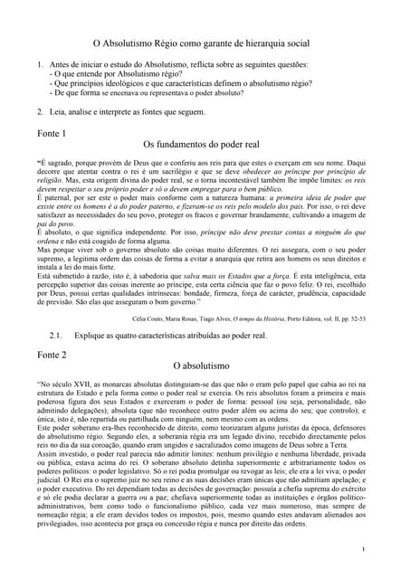 Módulo 4   o absolutismo régio como...