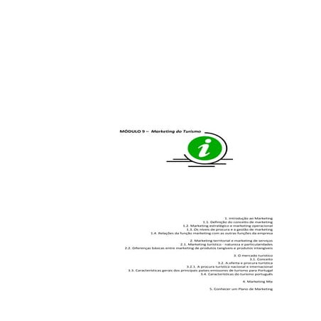 Módulo 9 -Marketing do Turismo