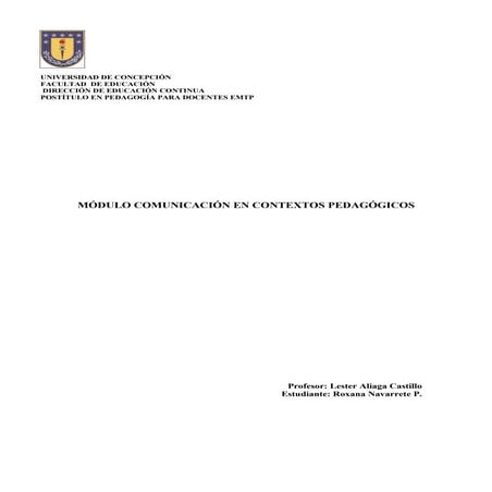 MóDulo ComunicacióN En Contextos PedagóGicos