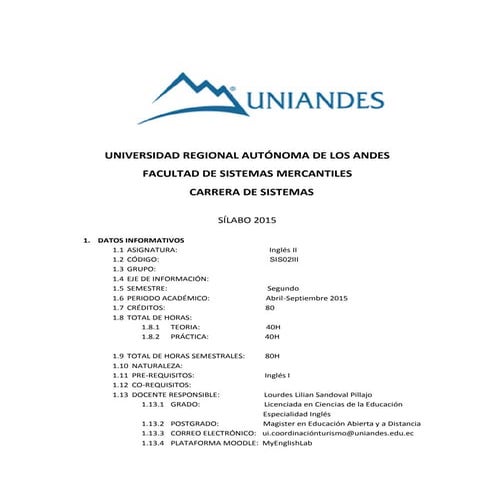 Módulo de inglés II(primera parte) (segunda parte)