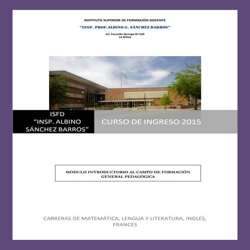 Módulo de ingreso 2015 cpo. pedagógico