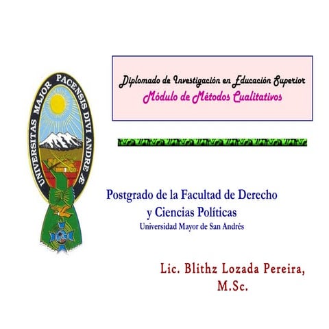 Módulo sobre métodos cualitativos