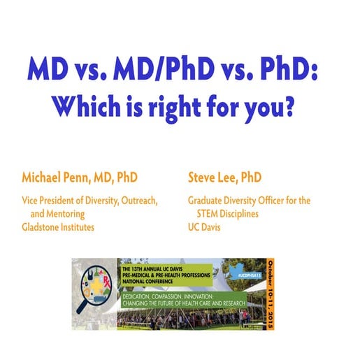 MD vs MD-PhD vs PhD 2015_slides & handout