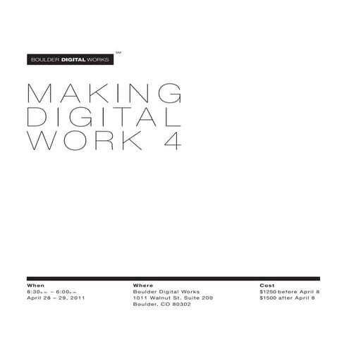 MDW Boulder 2011 Agenda