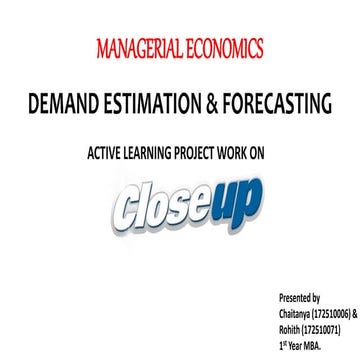 close up demand estimation and forcasting