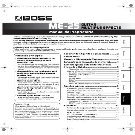 Pedaleira Me 25 boss | PDF