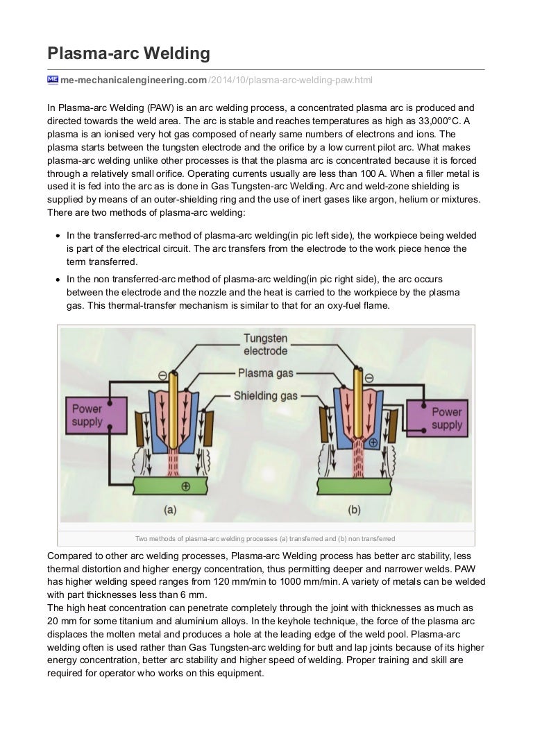 Plasmaarc Welding