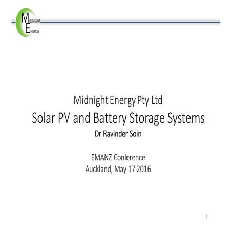 Solar PV and Battery Storage Systems