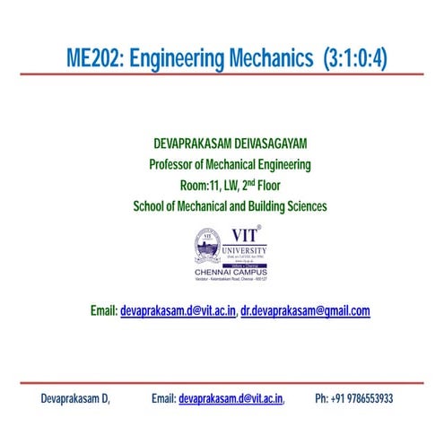 Me202 Engineering Mechanics l4 | PDF