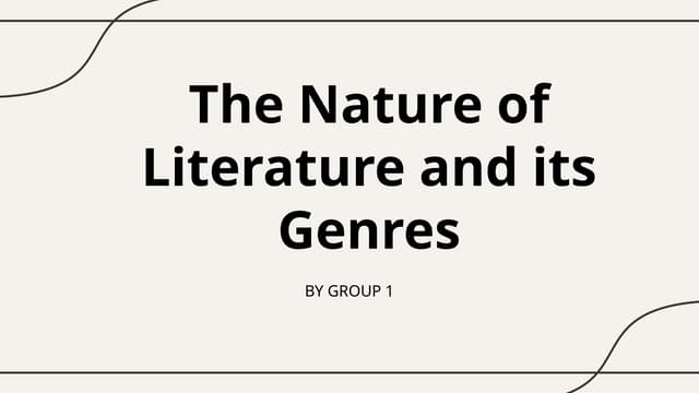 nature of literature 21ST.pptx | Poetry | Books and Literature