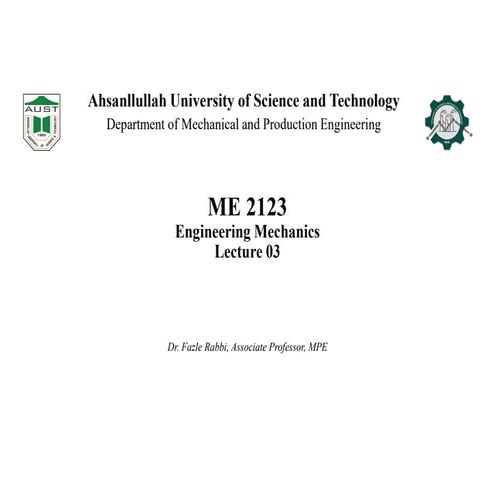 ME 2123 S25 Lecture 03.pdf statics lecture | PDF