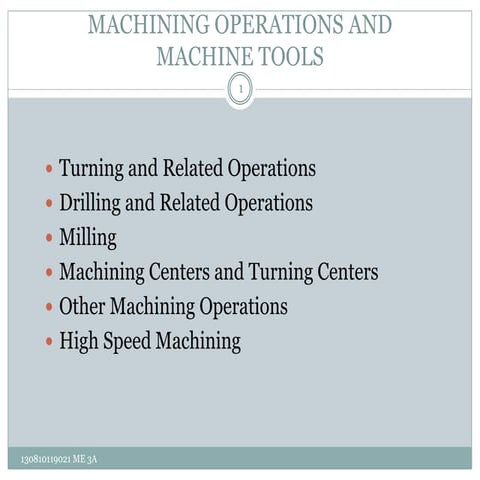 machining operations and machine tools.